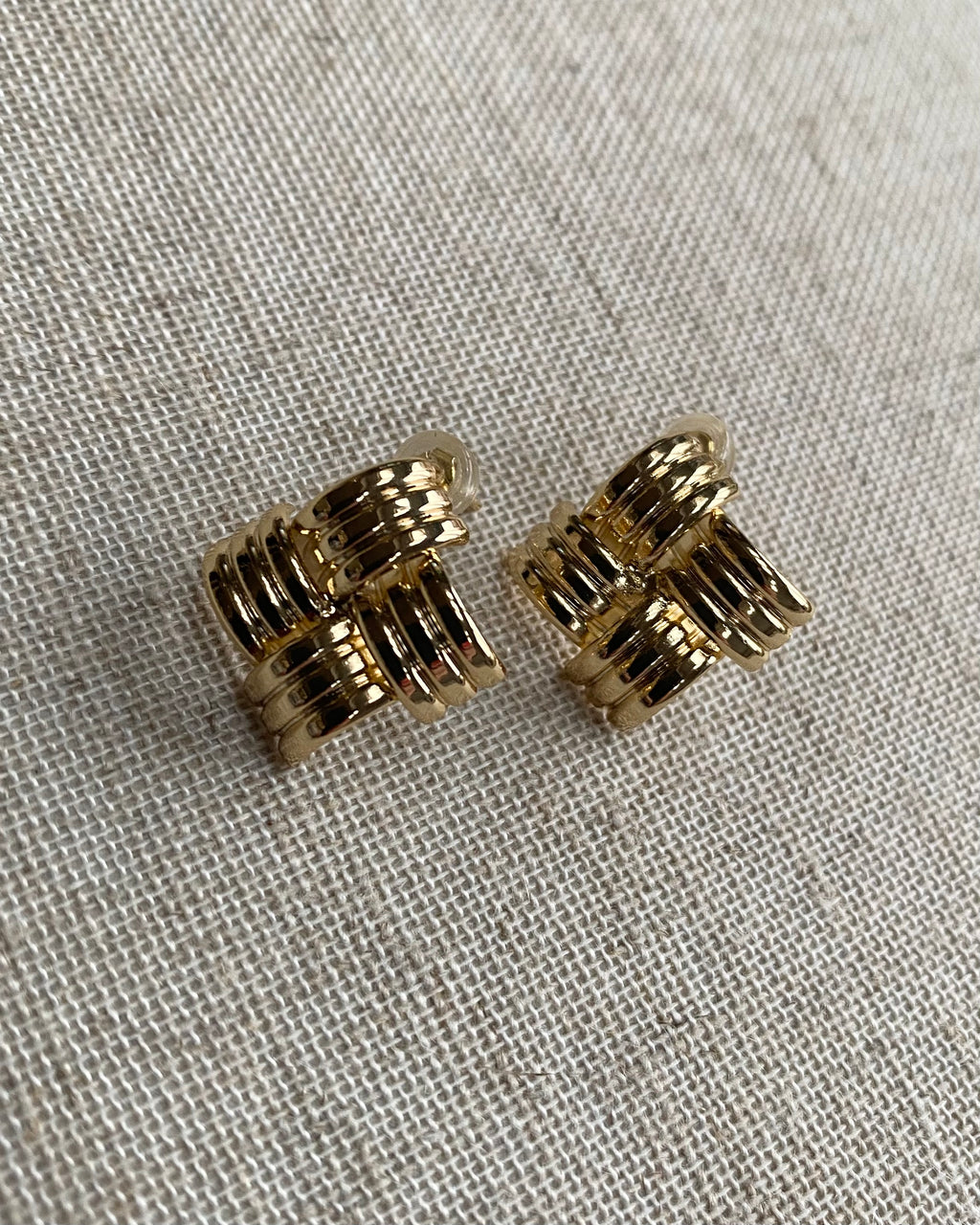 ERIN | gold filled woven knot stud earrings
