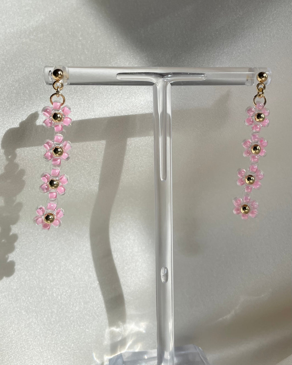 ROSE | beaded flower drop earrings