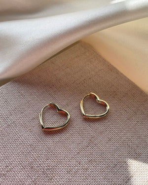 AMORE | gold filled heart hoops
