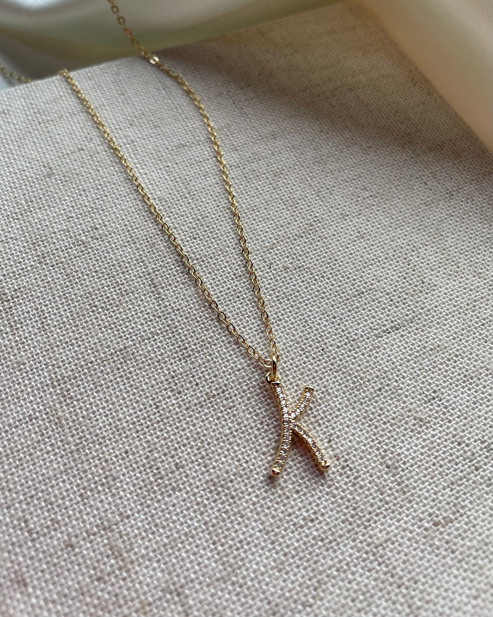 IVY | large cz initial necklace