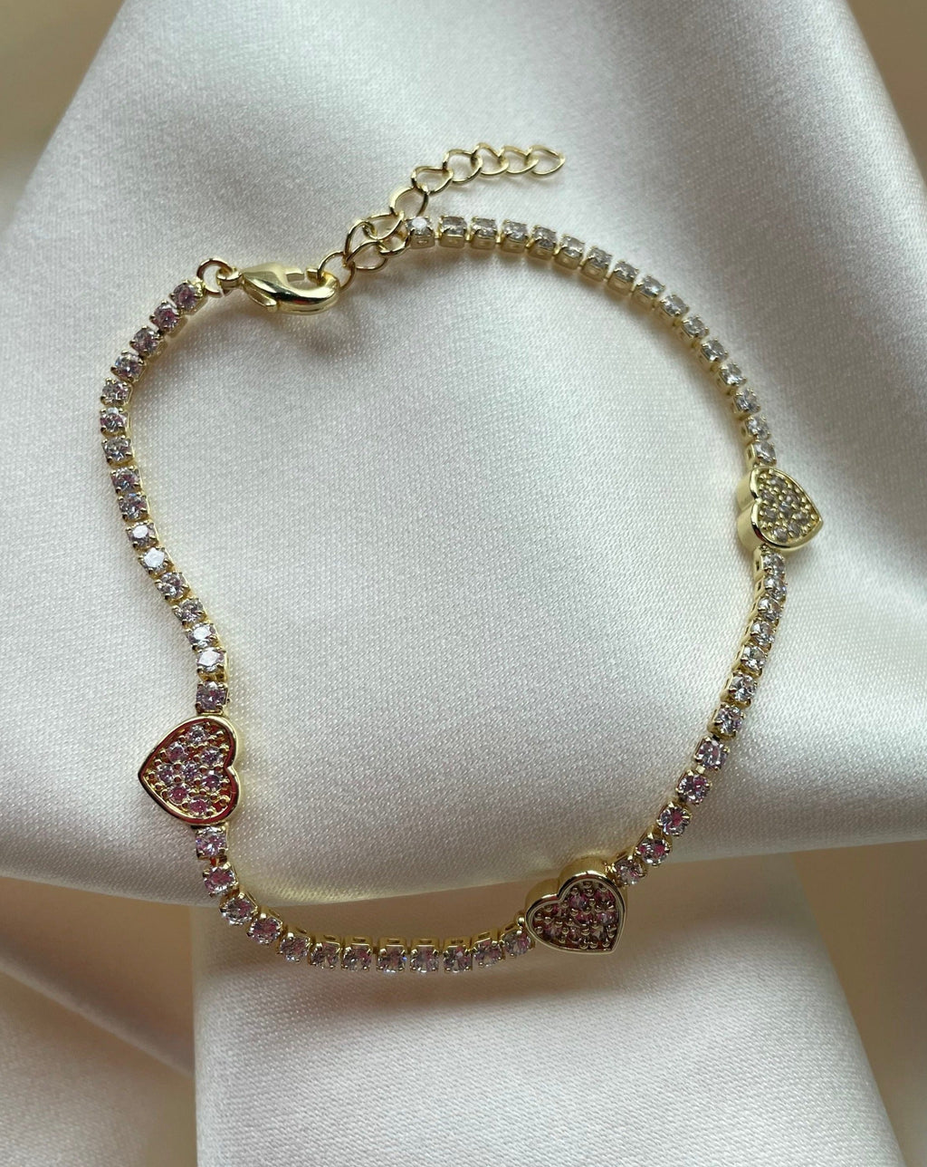 JOLIE | gold filled heart tennis bracelet