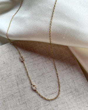 ELOISE | mini cz sideways initial necklace