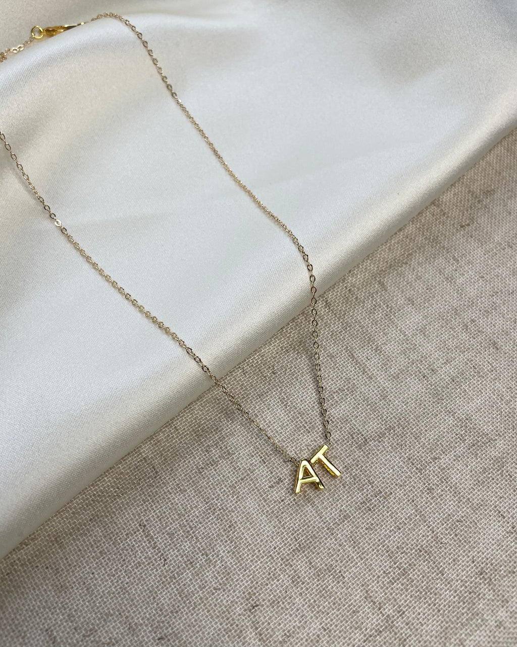 LIVI | double initial mini gold filled pendant