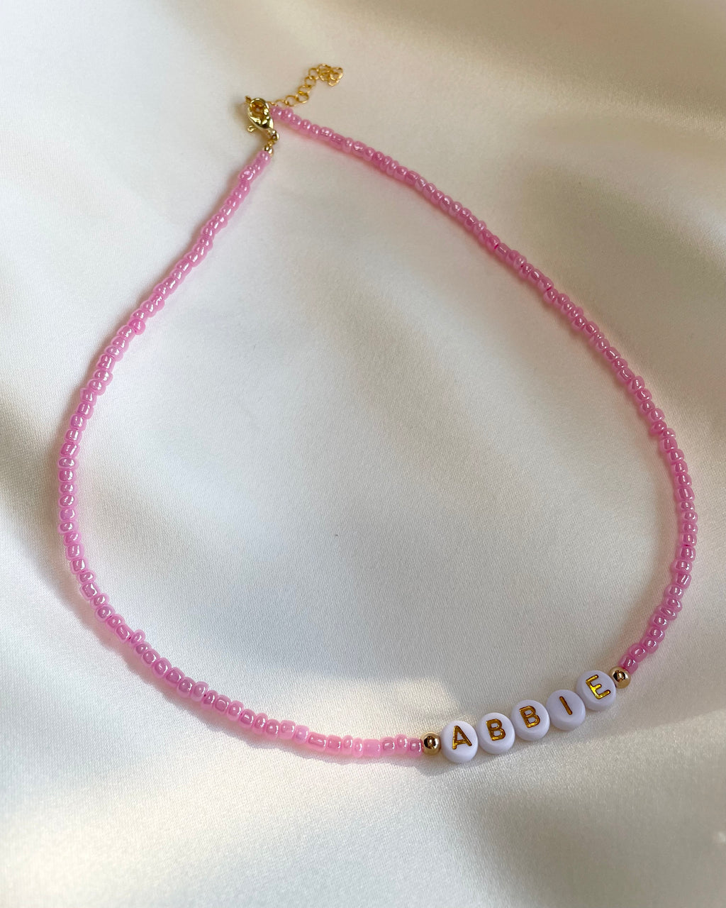 MICHAELA | tiny beaded chain with name/initial