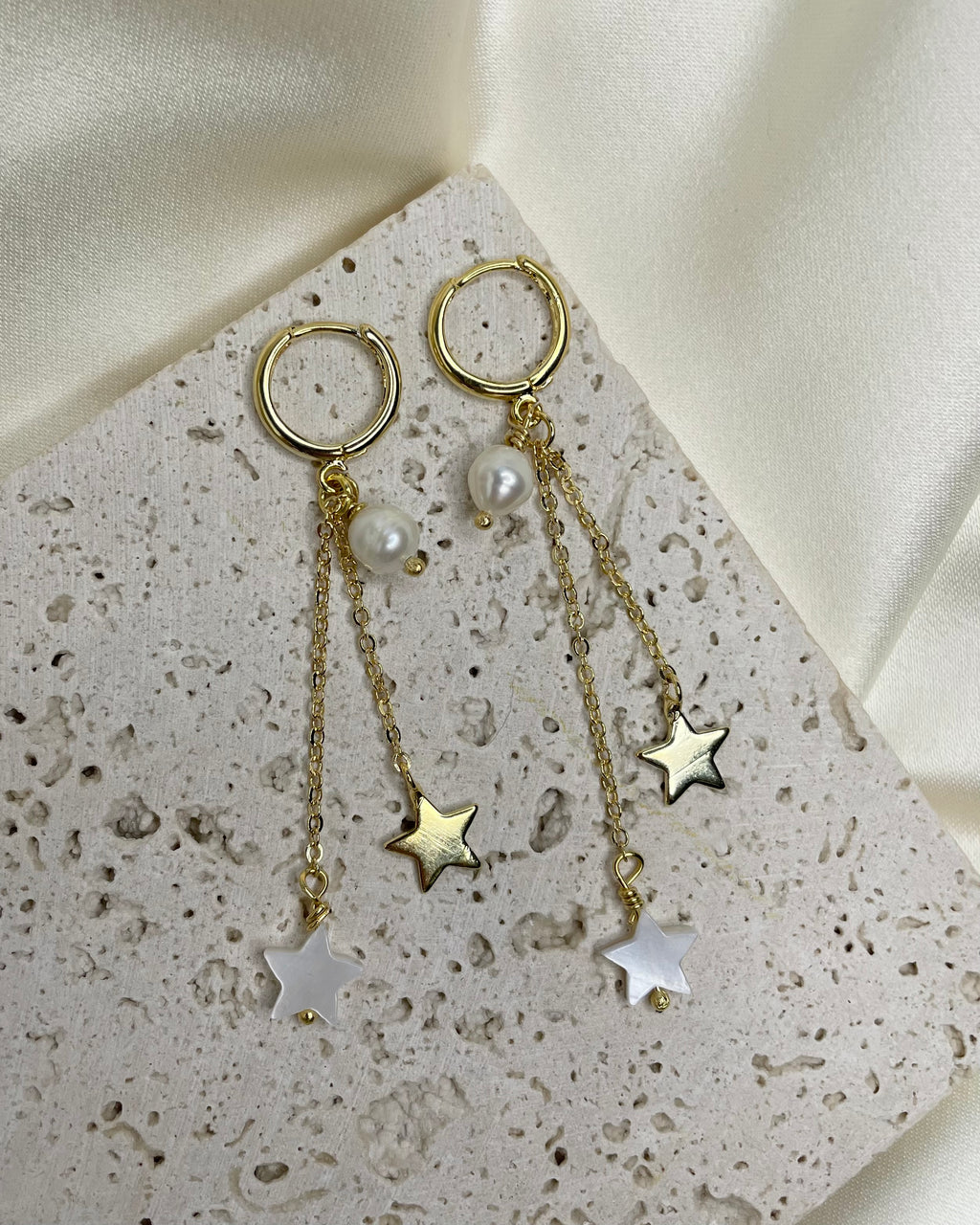 BLAKE | pearl star multi dangle earrings