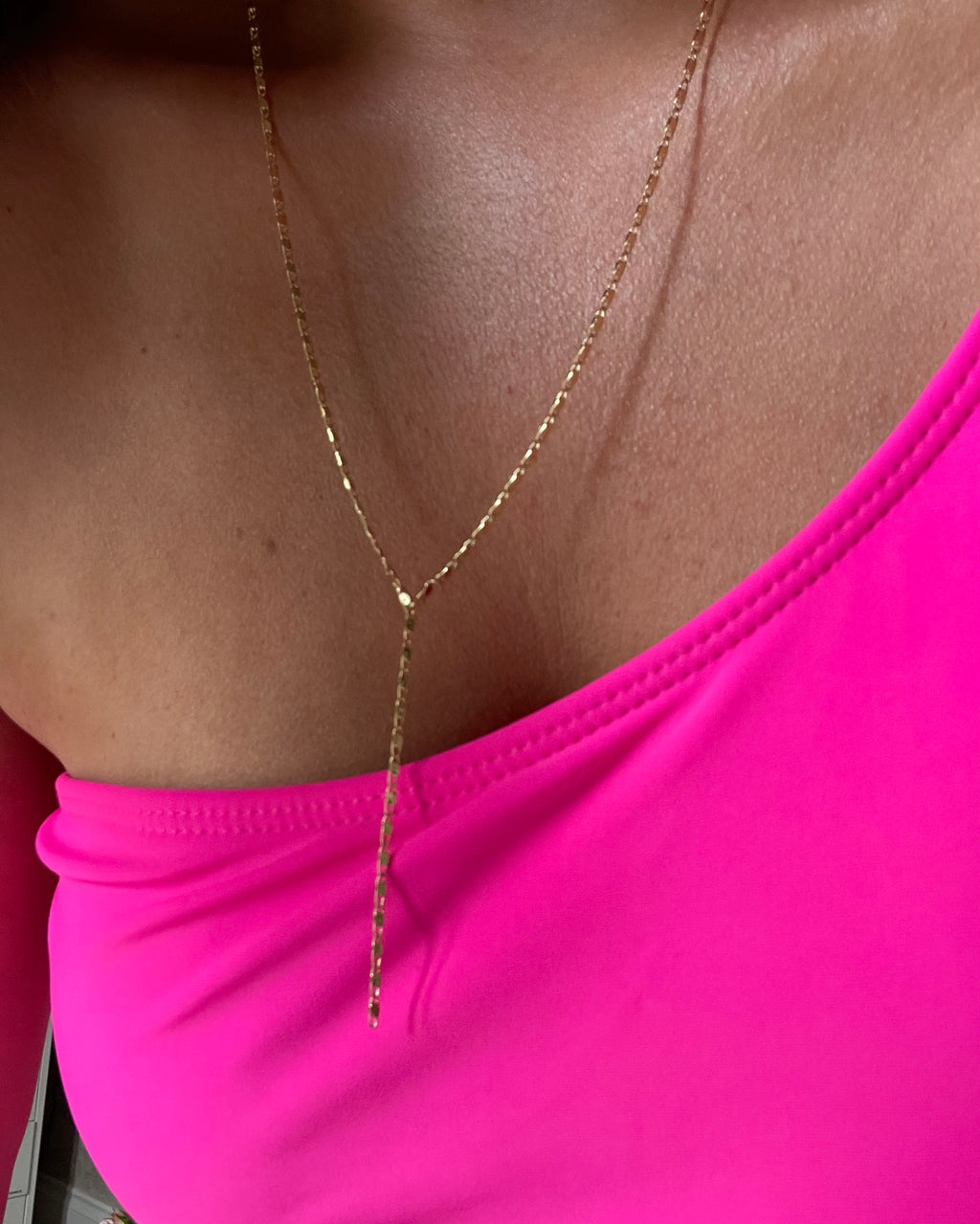 ALEXI | gold filled tube chain drop necklace