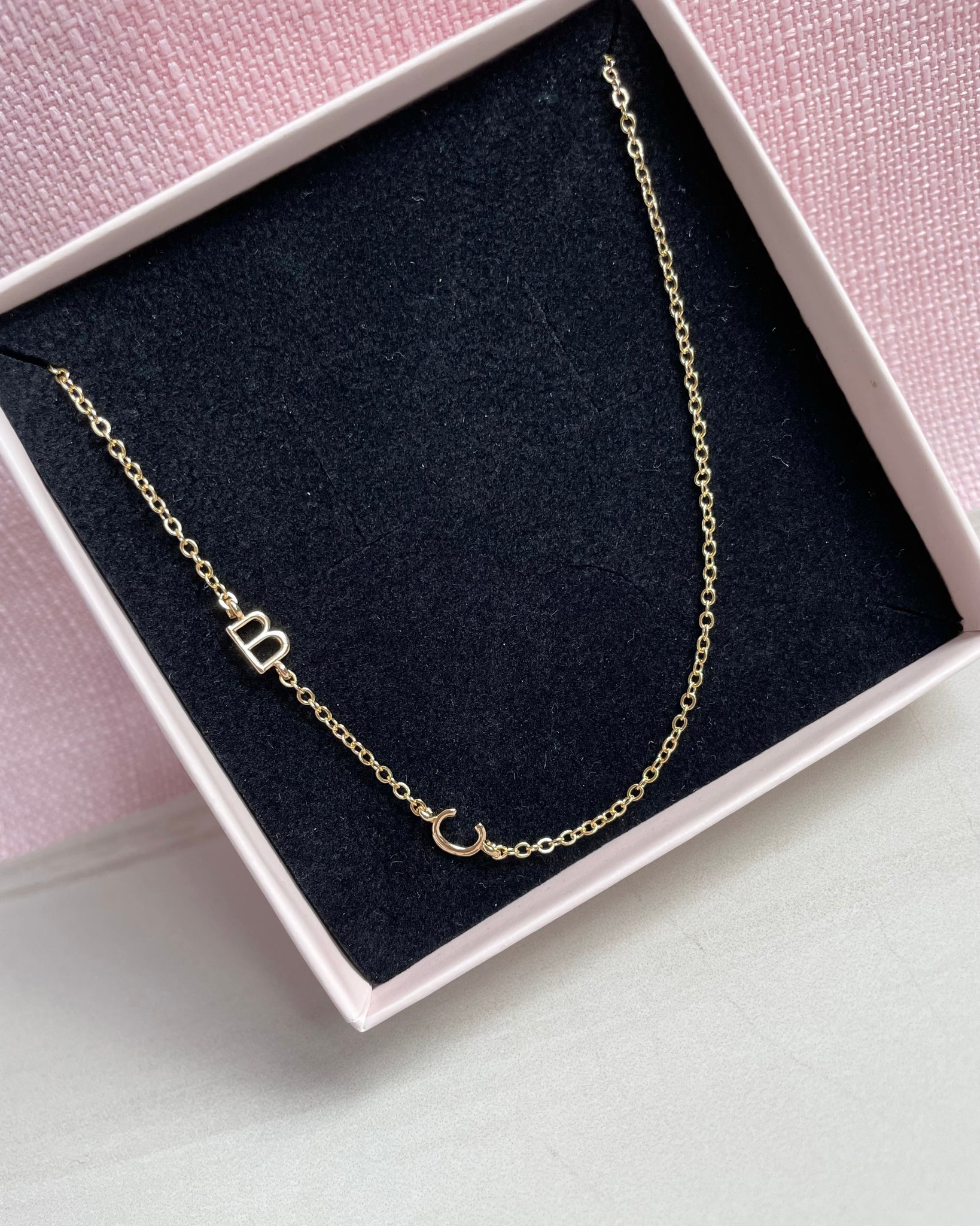Sideways Initial Necklace in 18k Gold Plating - MYKA